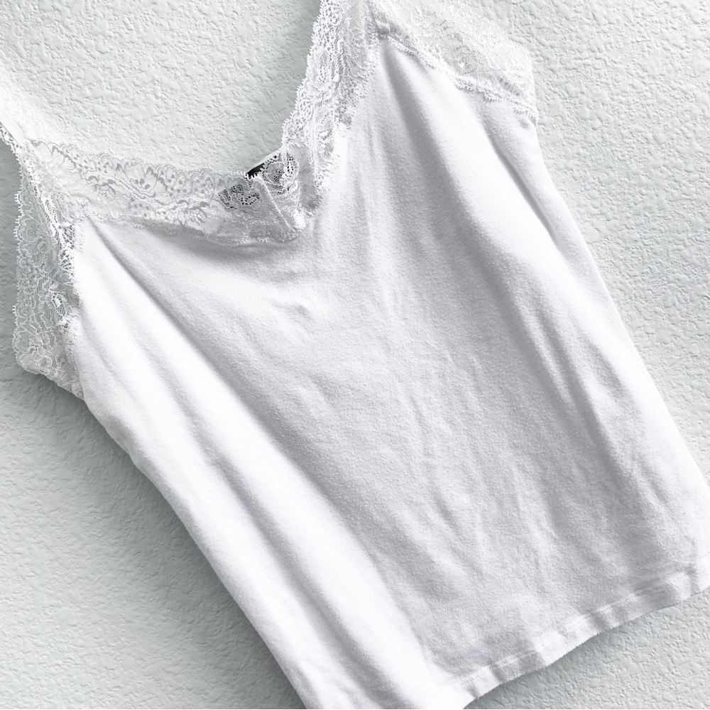 LAUREN RALPH LAUREN camisole tank lace white size Large vintage style sleeveless